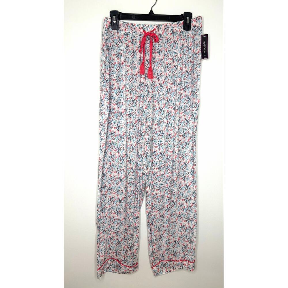 Ambrielle Women's Pajama Pants Sz M Floral Lightweight Breezy Loungewear NWT